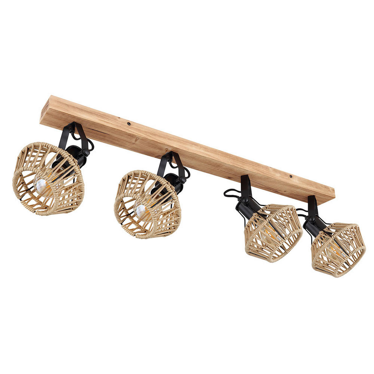 LED DECKENLEUCHTE Holzoptik Braun - Braun, Metall (80/16/25cm) - Globo Lighting