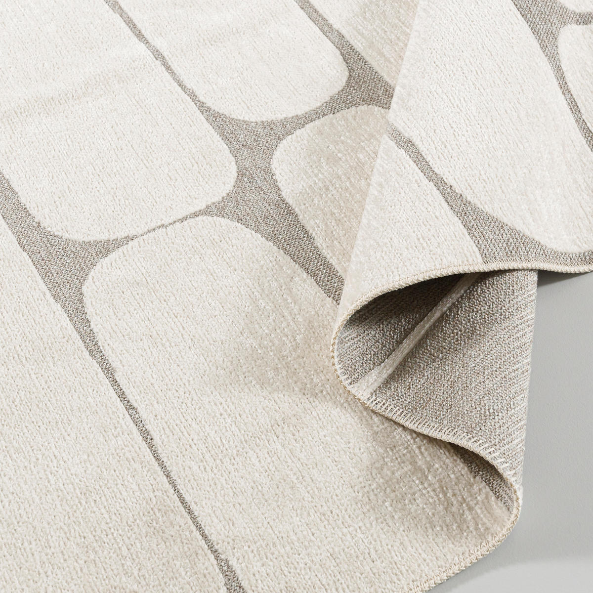 TEPPICH Zweiseitiger Beige Modern Abstrakt, Geometrisch - Kurzflor Rechteckig Weich - Weiß Ecru Creme - 120 x 170 cm - Ecru, Textil (120/170cm) - Mazovia