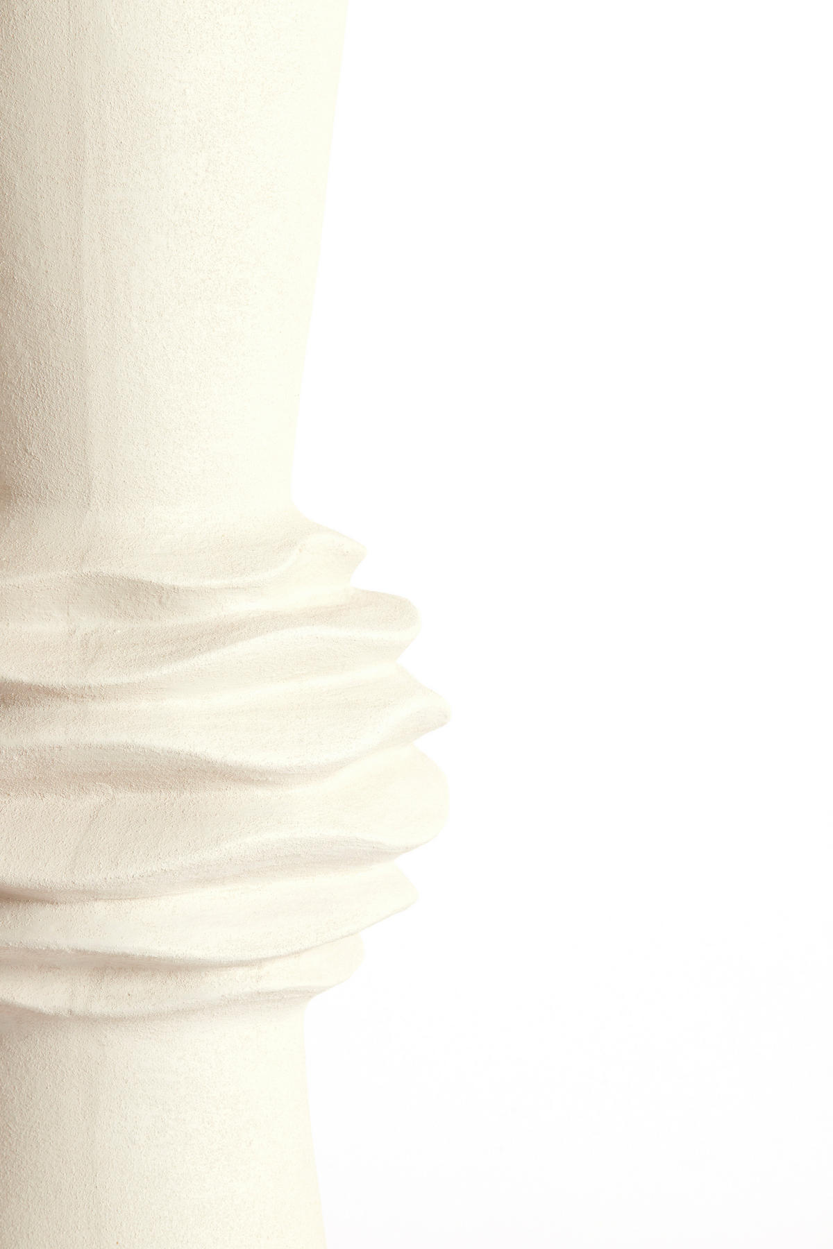 VAZE Olivora Weiß 21/21/60 cm - Weiß, Keramik (60cm) - Light & Living