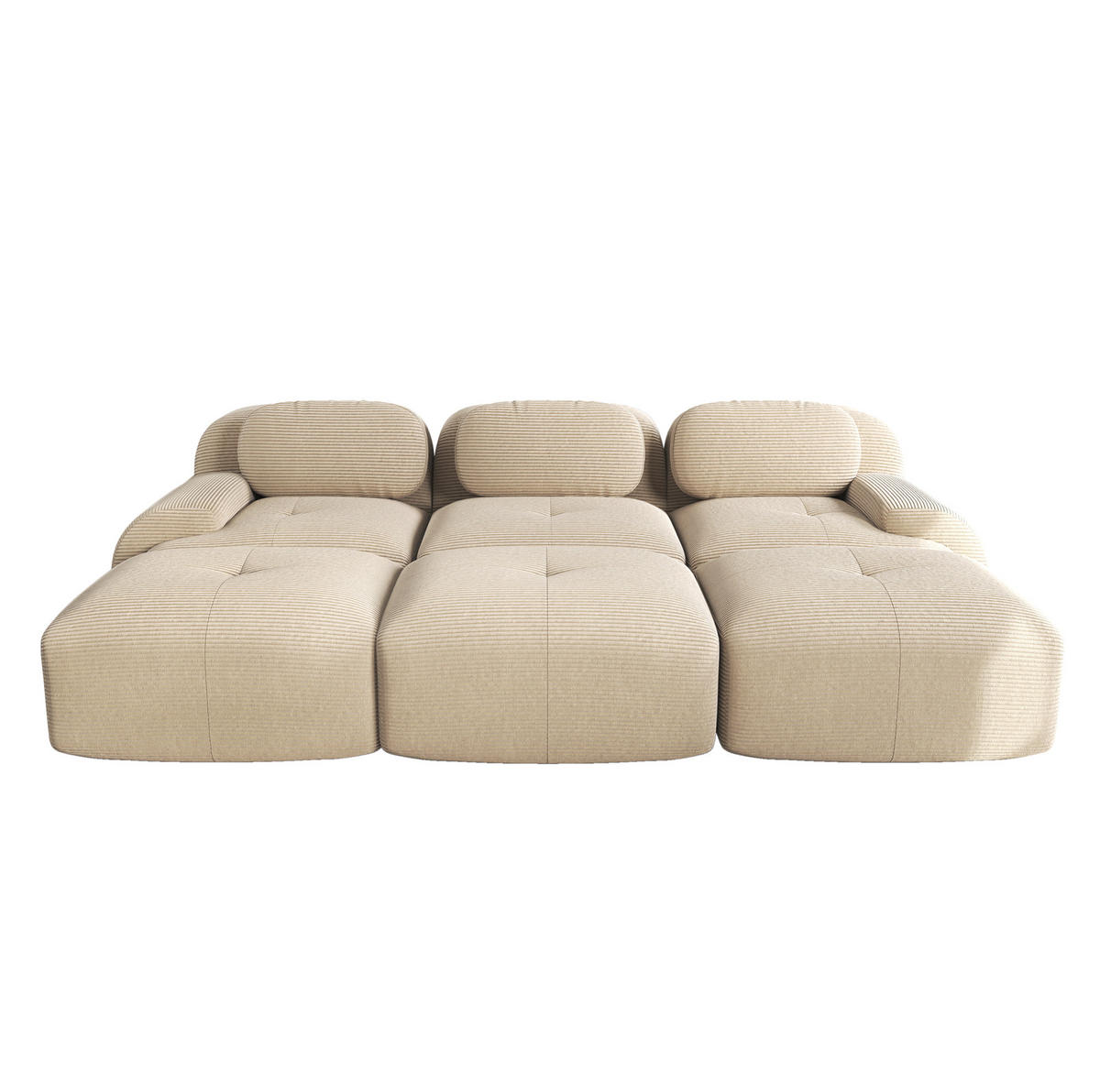 SOFA modular rahmenlos Cord Beige - Beige, Kunststoff (178/75/298cm) - Meubliv