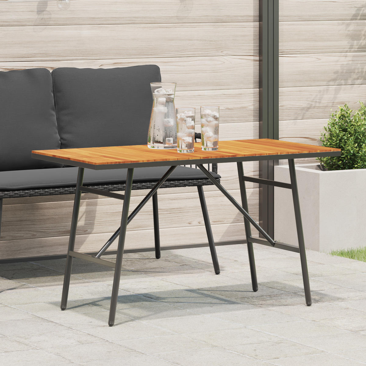 GARTENTISCH Tischbal 55/62/110 cm - Hellbraun, Naturmaterialien (110/55/62cm) - ZMH