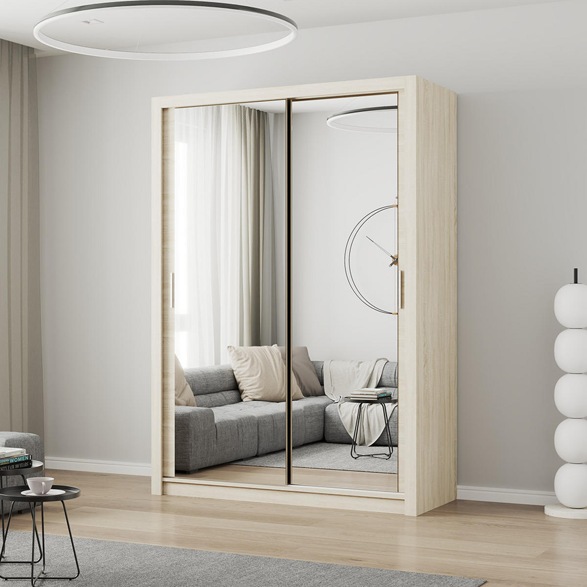 SKŘÍŇ s otočnými dveřmi Milan 150 cm 150/215/64 cm, 2dveřová, dub sonoma - Sonoma dub, kompozitní dřevo (150/215/64cm) - imoebel24