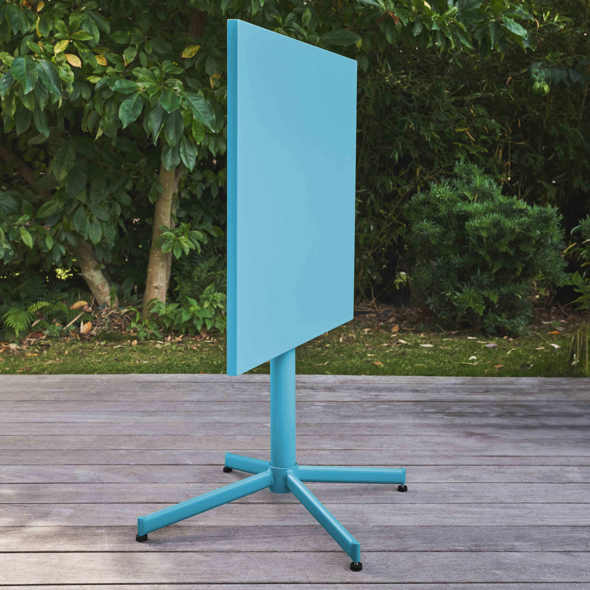 GARTENTISCH , klappbar, Blau - Blau, Metall (70/70/72cm) - Oviala
