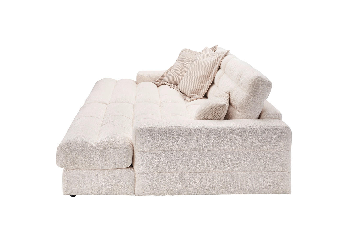 Thumbnail - Kawola Big, Weiß, Textil, Echtholz, 3-Sitzer, Füllung: Kaltschaum, 296x83x178 cm, Wohnzimmer, Sofas & Couches, Sofas, Bi...