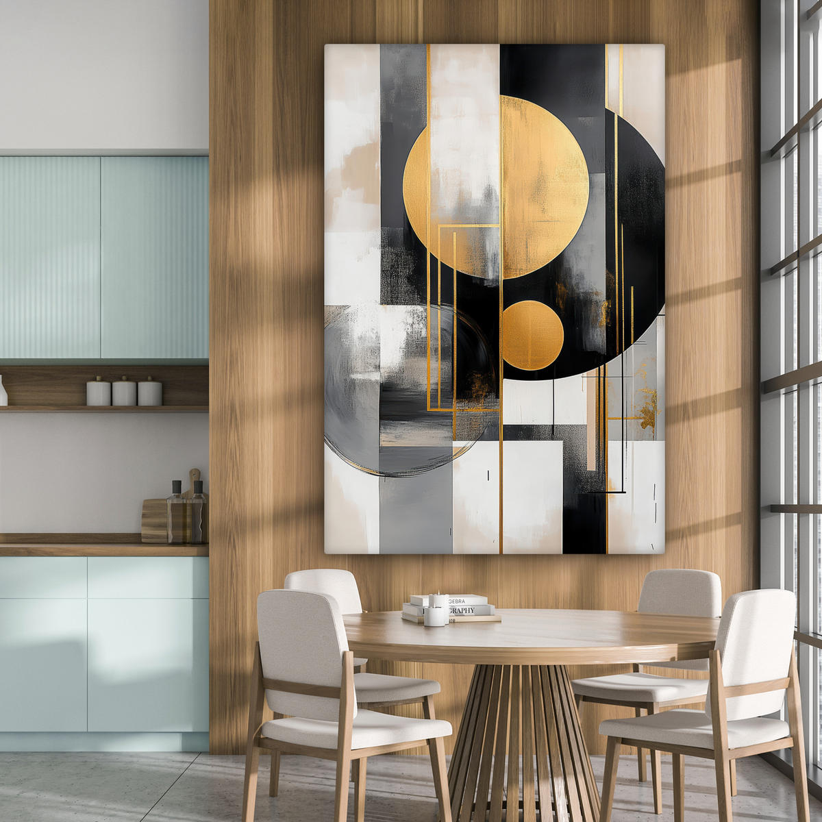 SLIKA NA PLATNU Moderno 90x140 cm - zlate barve, tekstil (90/140cm) - MuchoWow
