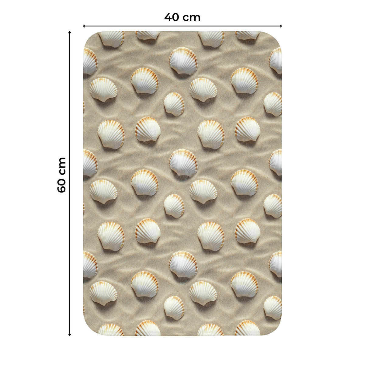 WC PŘEDLOŽKA Mušle - Písek - Námořní 40x60 cm - písková barva, textil/plast (40/1cm) - OnlyWow