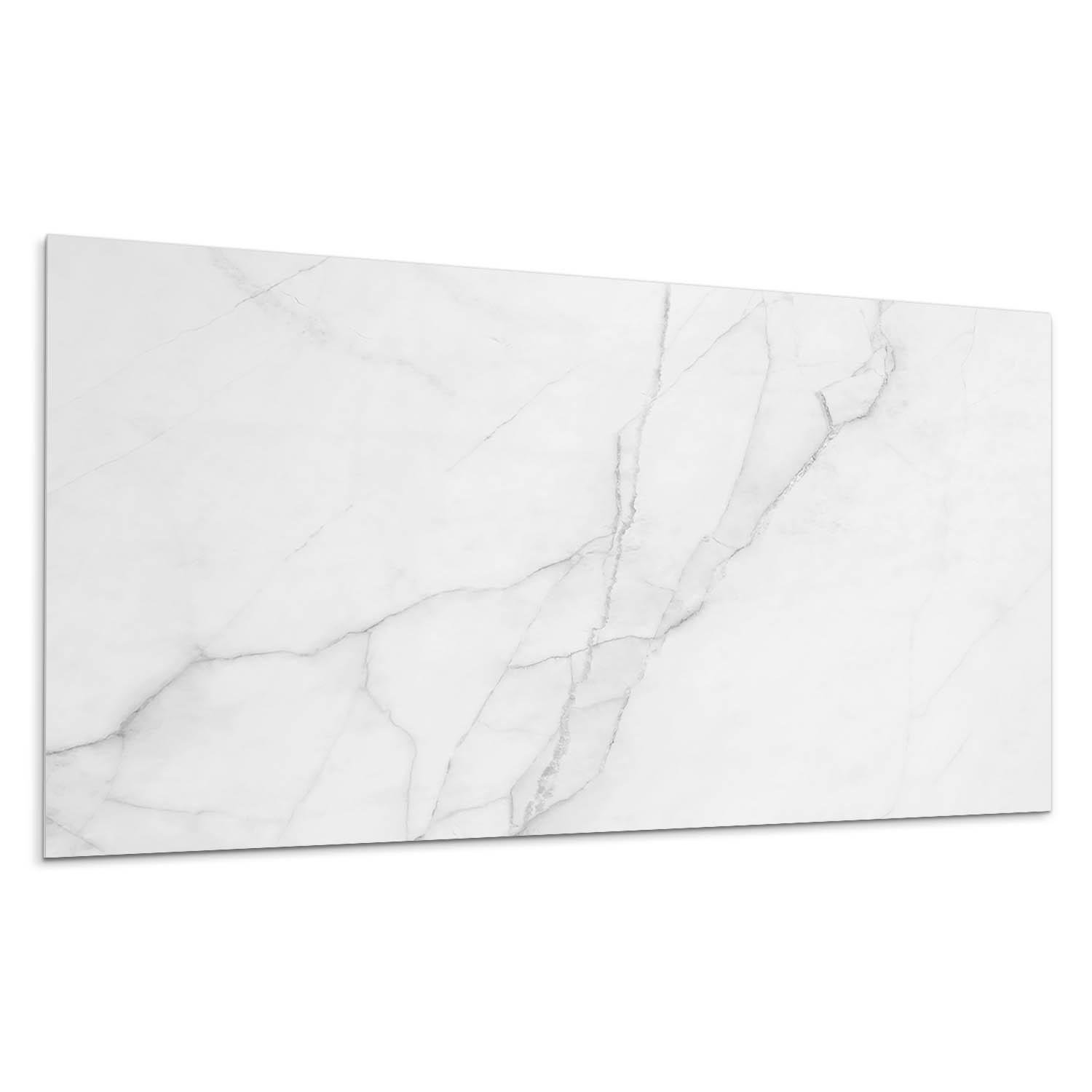 WANDPANEEL 100x50 cm selbstklebend Aurina - Weiß Hochglanz, Kunststoff (50/1.6/100cm) - Wallfluent