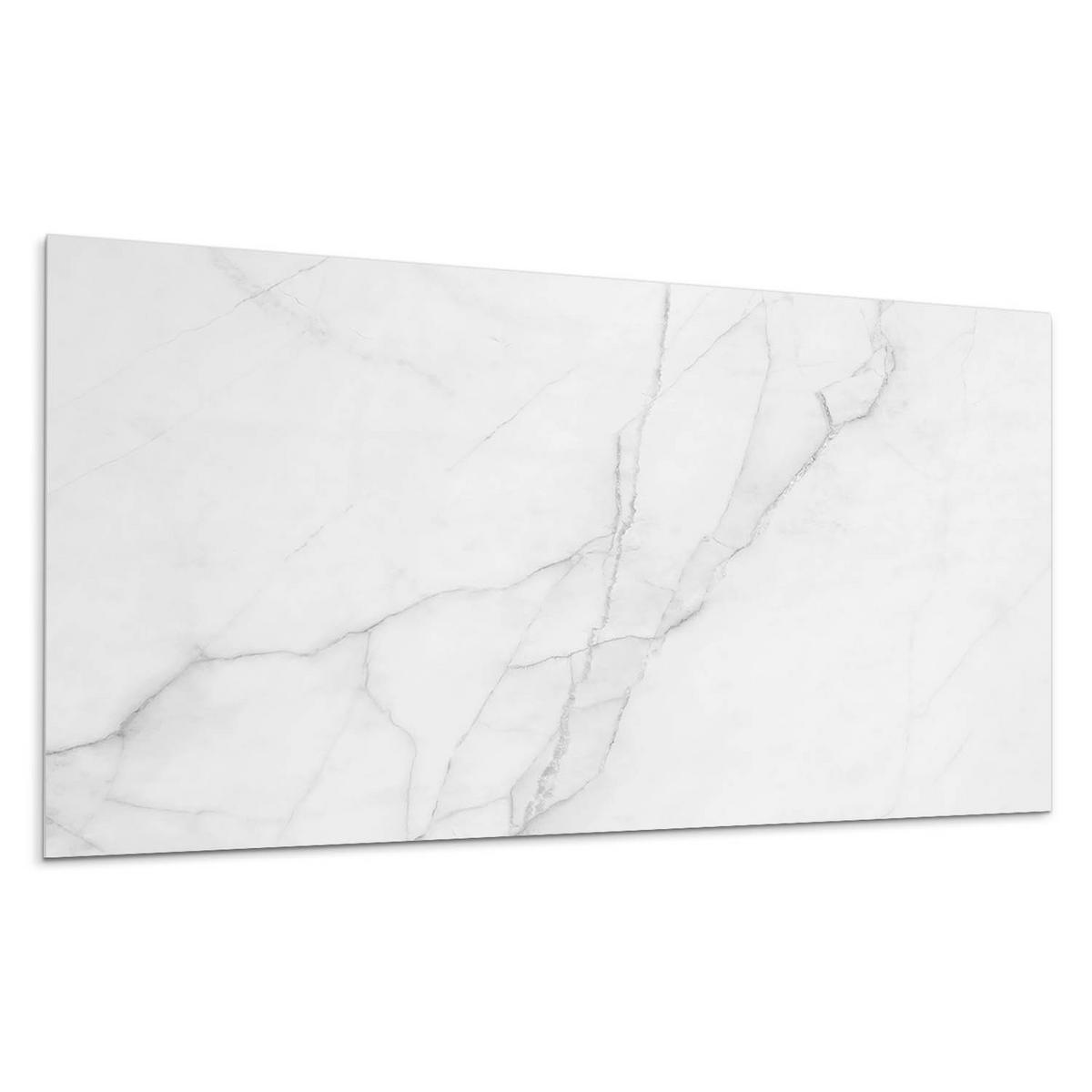 WANDPANEEL 100x50 cm selbstklebend Aurina - Weiß Hochglanz, Kunststoff (50/1.6/100cm) - Wallfluent