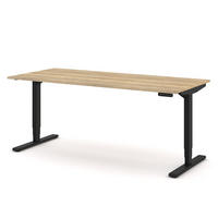 SCHREIBTISCH Elektrisch höhenverstellbarer Schreibtisch Y-Line Eiche Natura Schwarz 180/80/62-127cm - Schwarz/Eiche Artisan, Holzwerkstoff/Metall (80/180/127cm) - ASSMANN