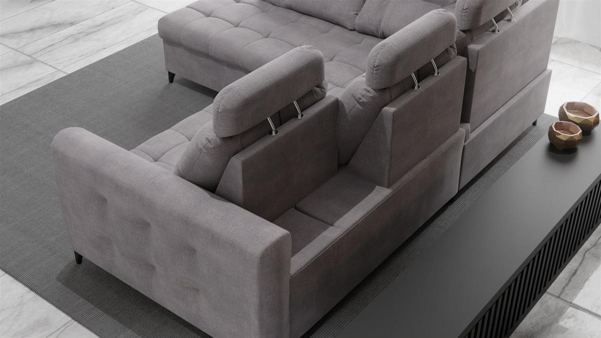 ECKSOFA Wendie - Dunkelblau, Holzwerkstoff/Textil (200/250cm) - Fun Möbel