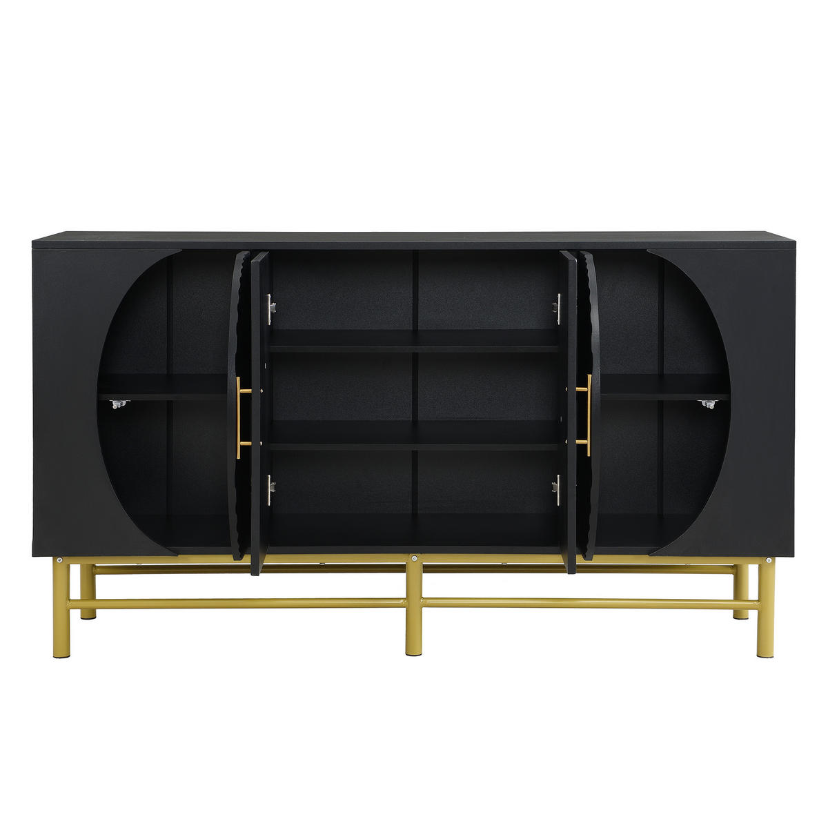 SIDEBOARD mit vertikalem Streifenmuster - Walnussfarben, Holzwerkstoff (145/81.5/40cm) - Urban Meuble