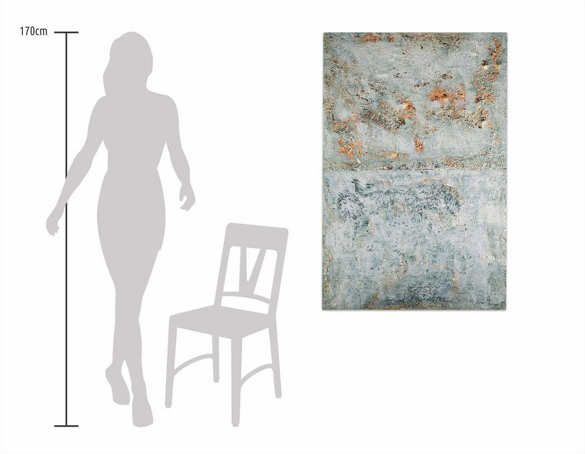 ACRYLBILD HANDGEMALT 80/120 cm - Grau, Holz/Textil (3.04/120cm) - KUNSTLOFT