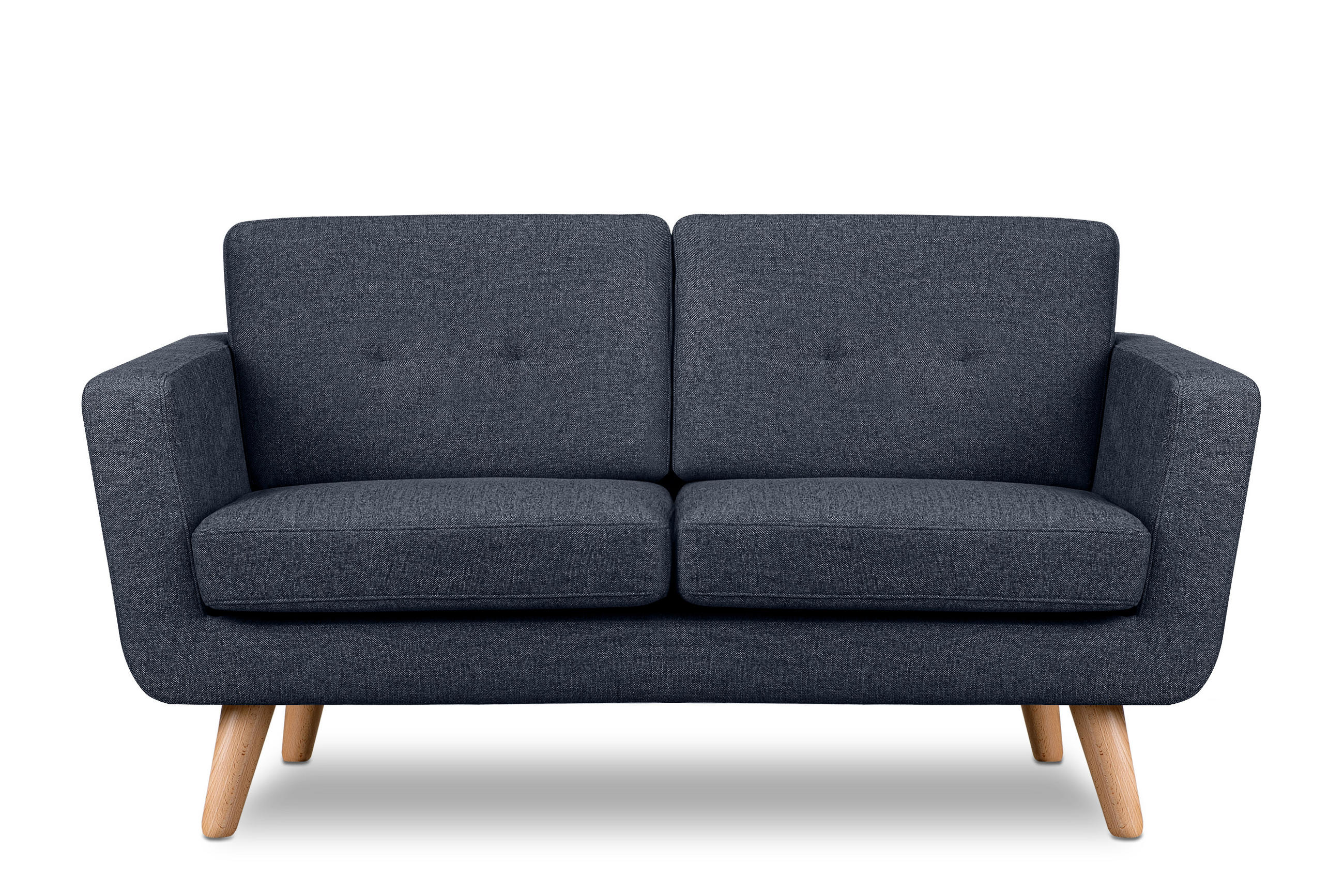 2-SITZER-SOFA TAGIO II mit Armlehnen, Marineblau/Braun - Blau, Textil (88/80/153cm) - KONSIMO®