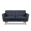 2-SITZER-SOFA TAGIO II mit Armlehnen, Marineblau/Braun - Blau, Textil (88/80/153cm) - KONSIMO®