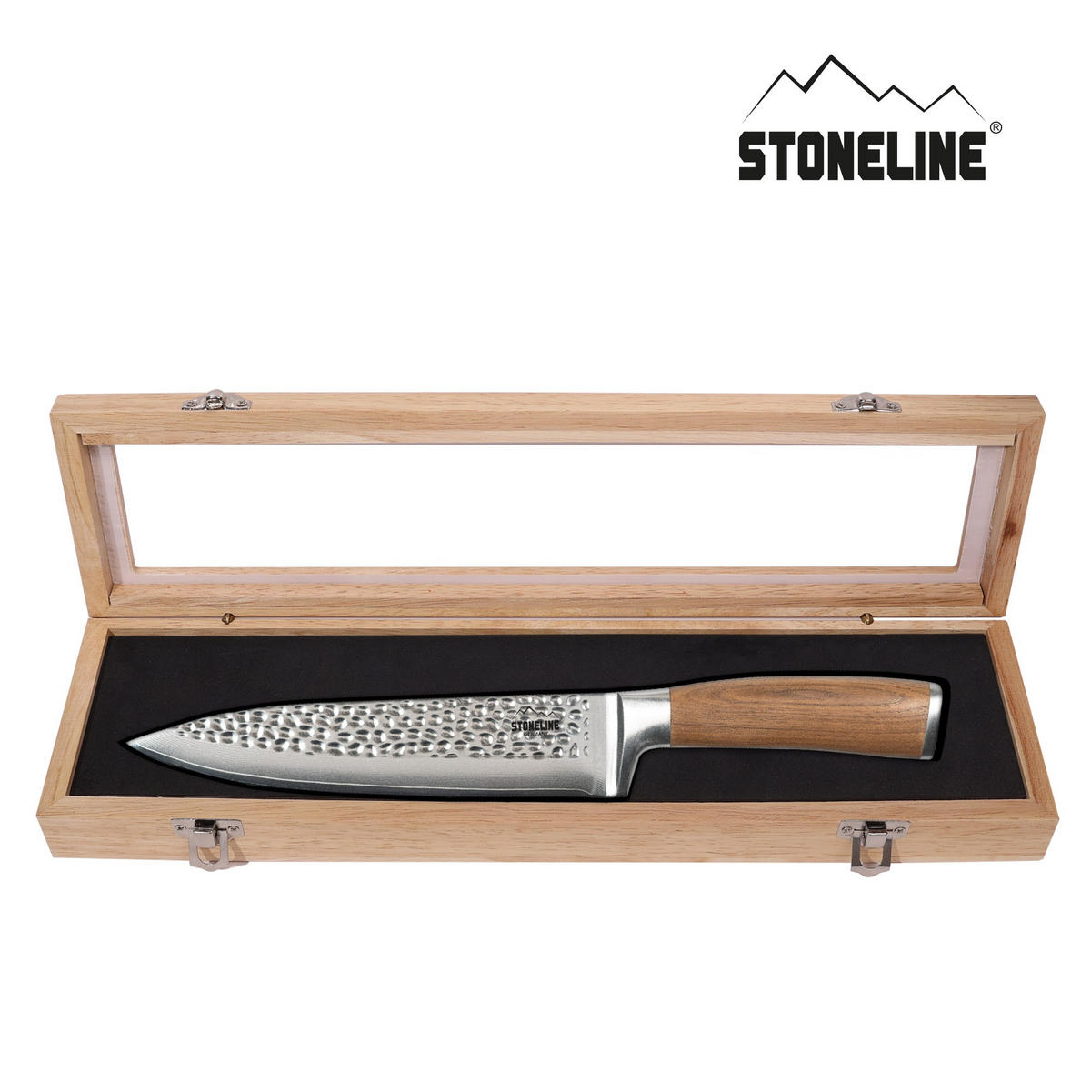 HAMMERSCHLAG DAMASTMESSER KOCHMESSER - Schwarz, Metall (20cm) - Stoneline