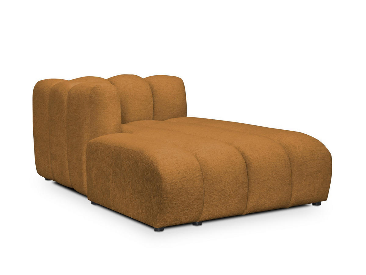 SOFAELEMENT Links Chenille Stoff Gelb - Currygelb/Schwarz, Holzwerkstoff/Kunststoff (179/70/113cm) - Makamii