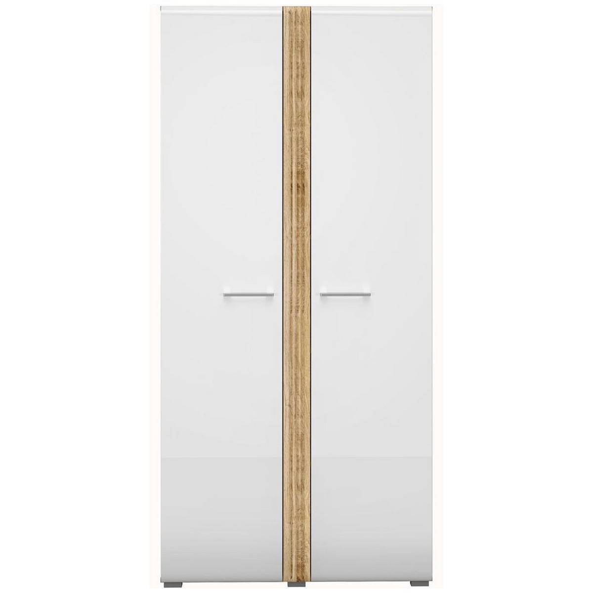 KLEIDERSCHRANK Akron-131 - Weiß, Holzwerkstoff (92/196/56cm) - Lomado