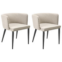 GARTENSTUHL 2er-Set Beige Limasson - Beige/Schwarz, Textil (49/72/52cm) - Beliani