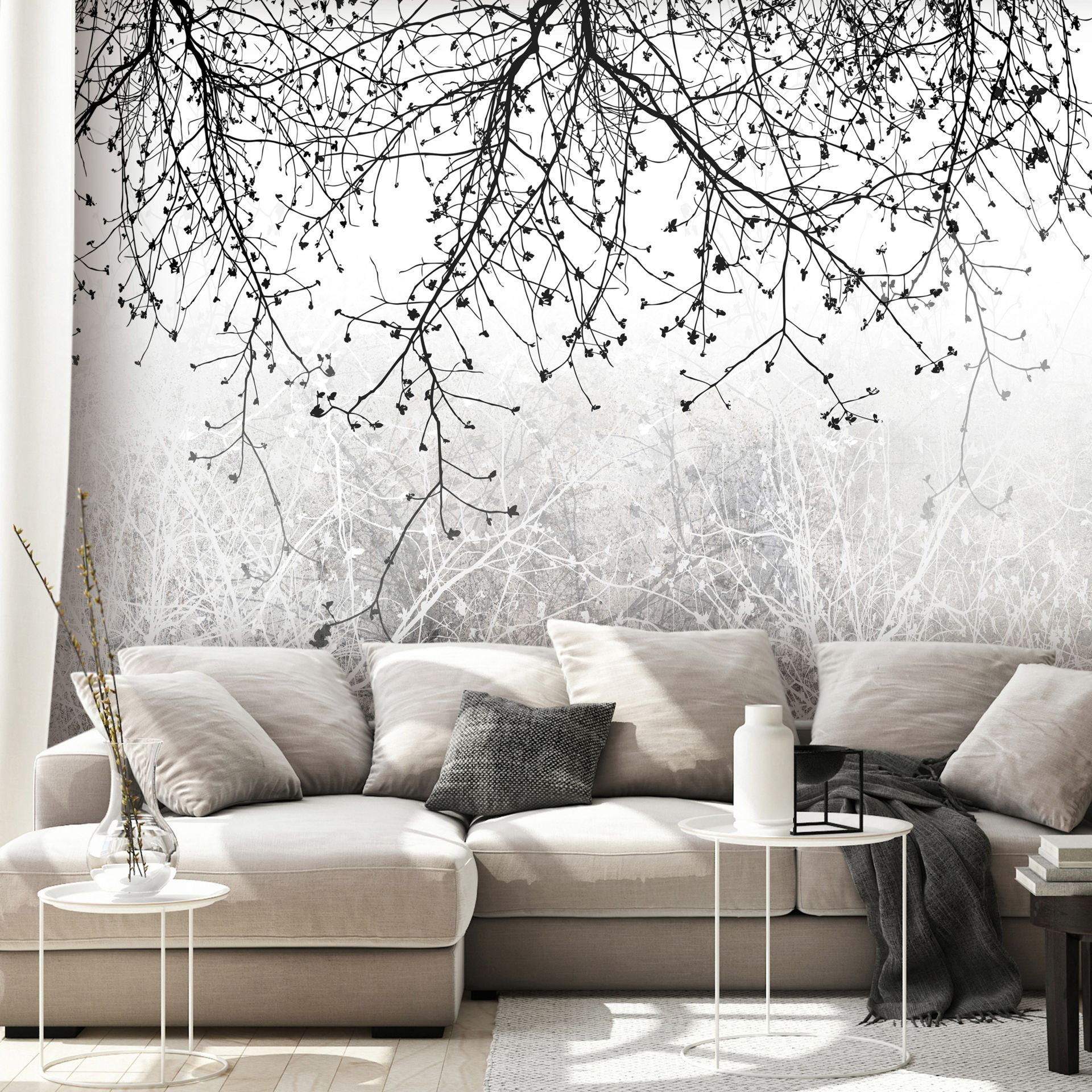 VLIESTAPETE Schwarz-Weiß 400/280 cm - Schwarz, Textil (400/1cm) - KUNSTLOFT