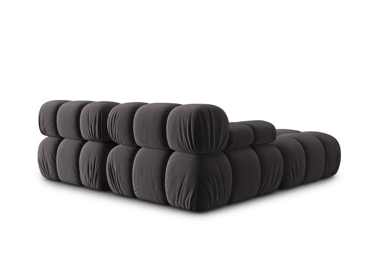 MODULARES-SOFA Bellis aus Samt dunkelgrau 3 Sitzplätze - Dunkelgrau, Textil (188/63/188cm) - Micadoni
