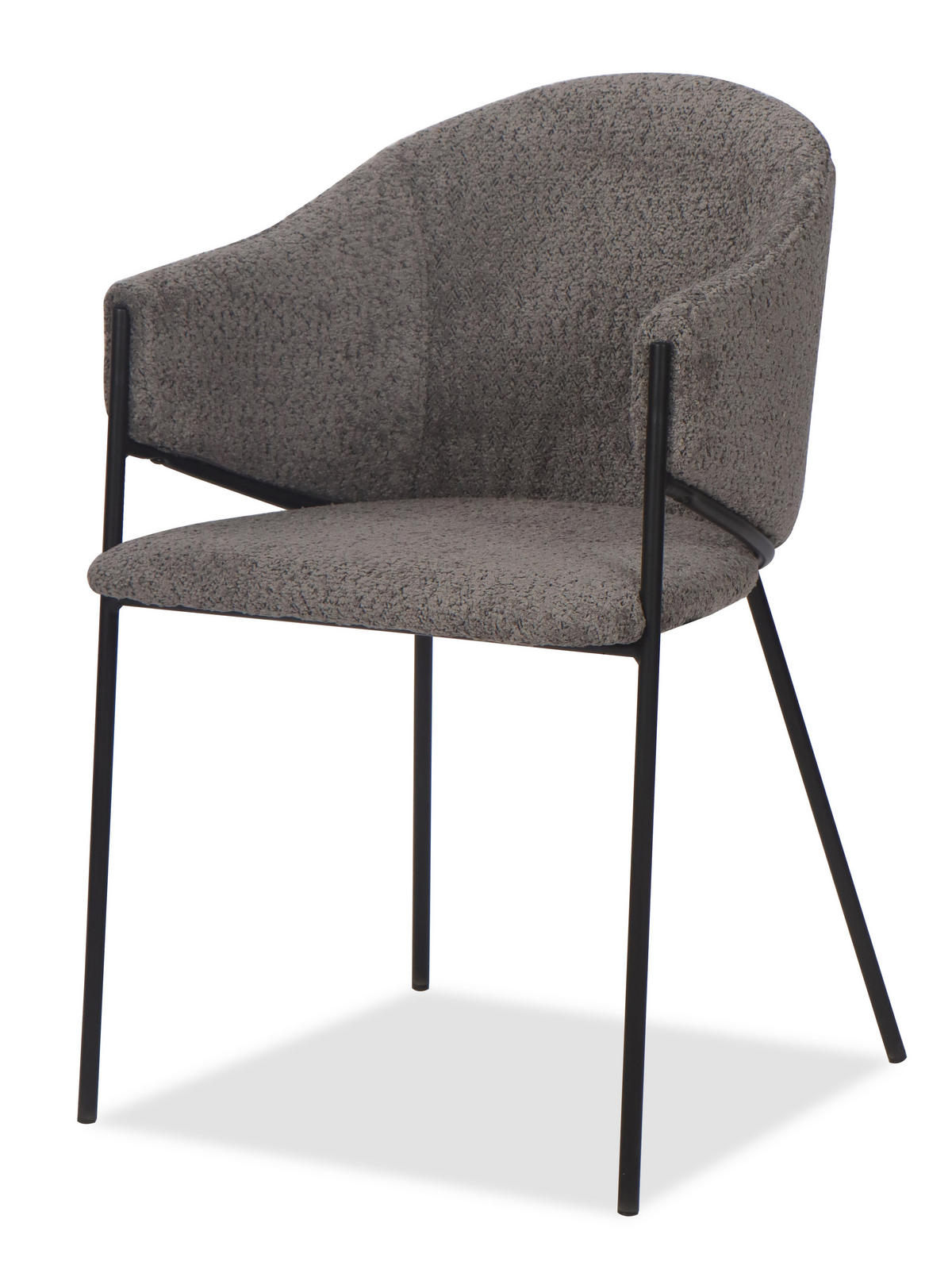 STUHL BUENO gespolsterter - grau - Glamour Chenille - Schwarz/Grau, Textil/Metall (55/83/56cm) - NEW HOME