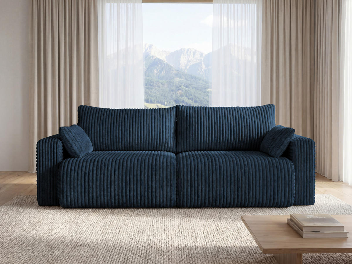 SOFA Kola mit Bettkasten und Schlaffunktion, Cordstoff - Rostfarben, Holzwerkstoff (244/85/95cm) - 4ALL HOME