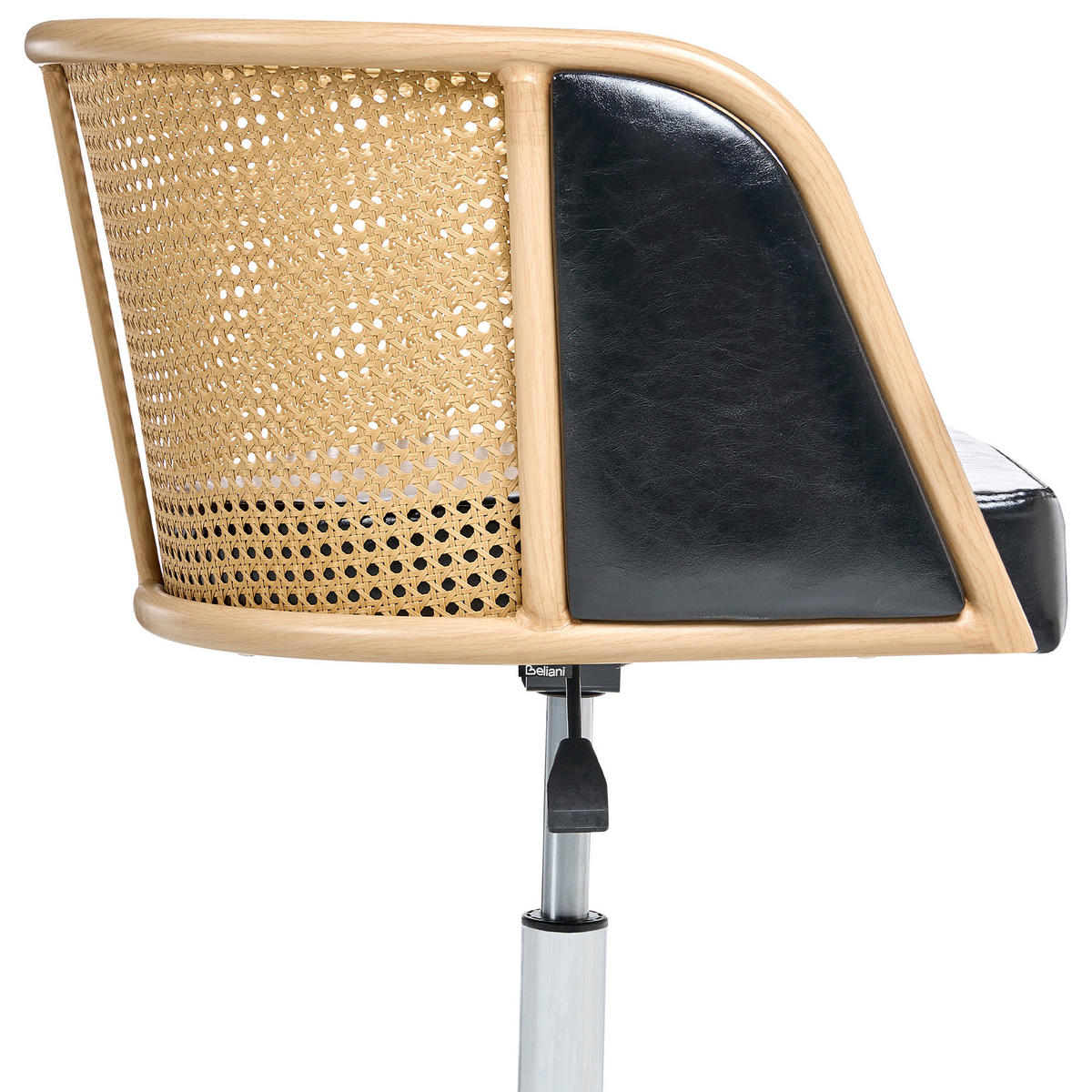 SCHREIBTISCHSTUHL Schwarz Elkhart - Silberfarben/Schwarz, Kunststoff (50/69/50cm) - Beliani