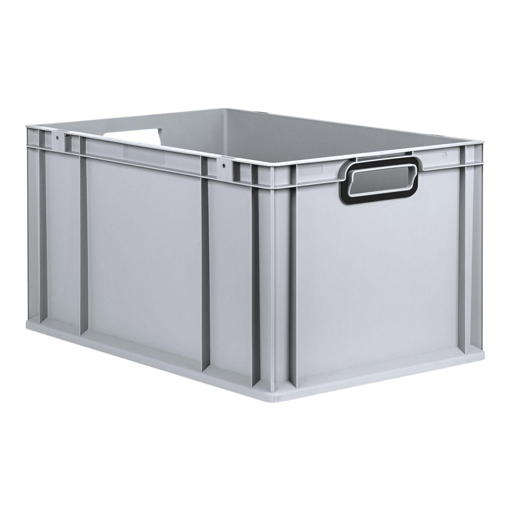 EUROBOX NextGen Color 32x40x60 cm 65 Liter Griffe schwarz offen, Grau - Schwarz/Grau, Kunststoff (40/32/60cm) - PROREGAL