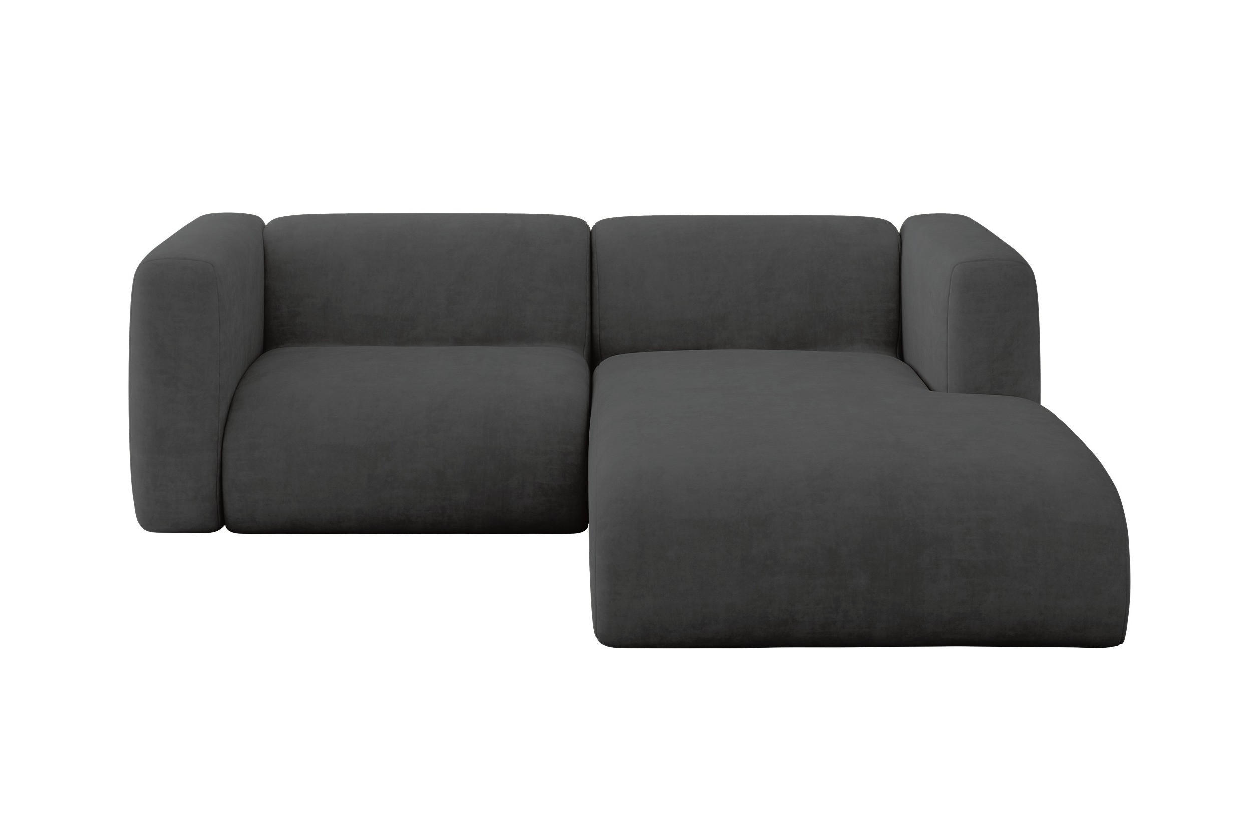 ALTDECOR ROHOVÁ SEDAČKA S PRAVOU OTOMANOU MIRA-L1 227x179x89 Tmavě šedá Velur