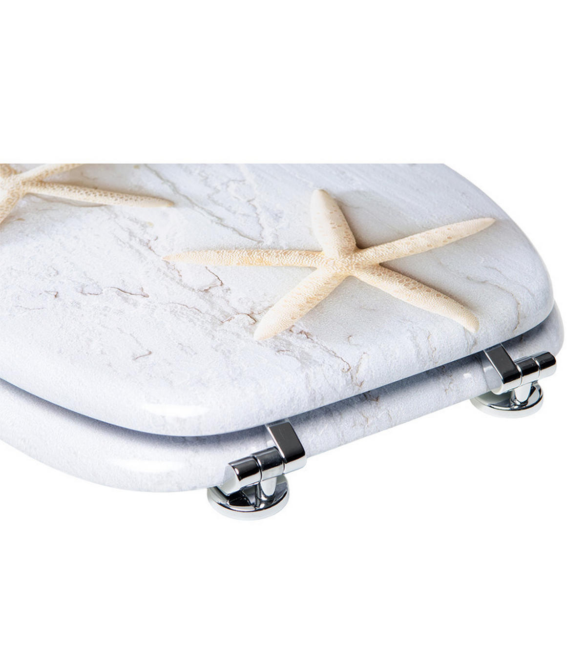 WC-SITZ Seesterne - Grau, Holzwerkstoff (38/6/47cm) - Sanilo