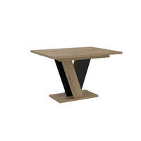 ESSTISCH Ausziehbar 120–160 cm in Schwarz glänzend - Schwarz Hochglanz, Metall (90/160/75cm) - Home Collective