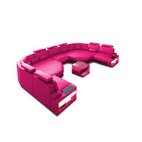 WOHNLANDSCHAFT Asti XXL - Pink, Leder (435/93/280cm) - Sofa Dreams