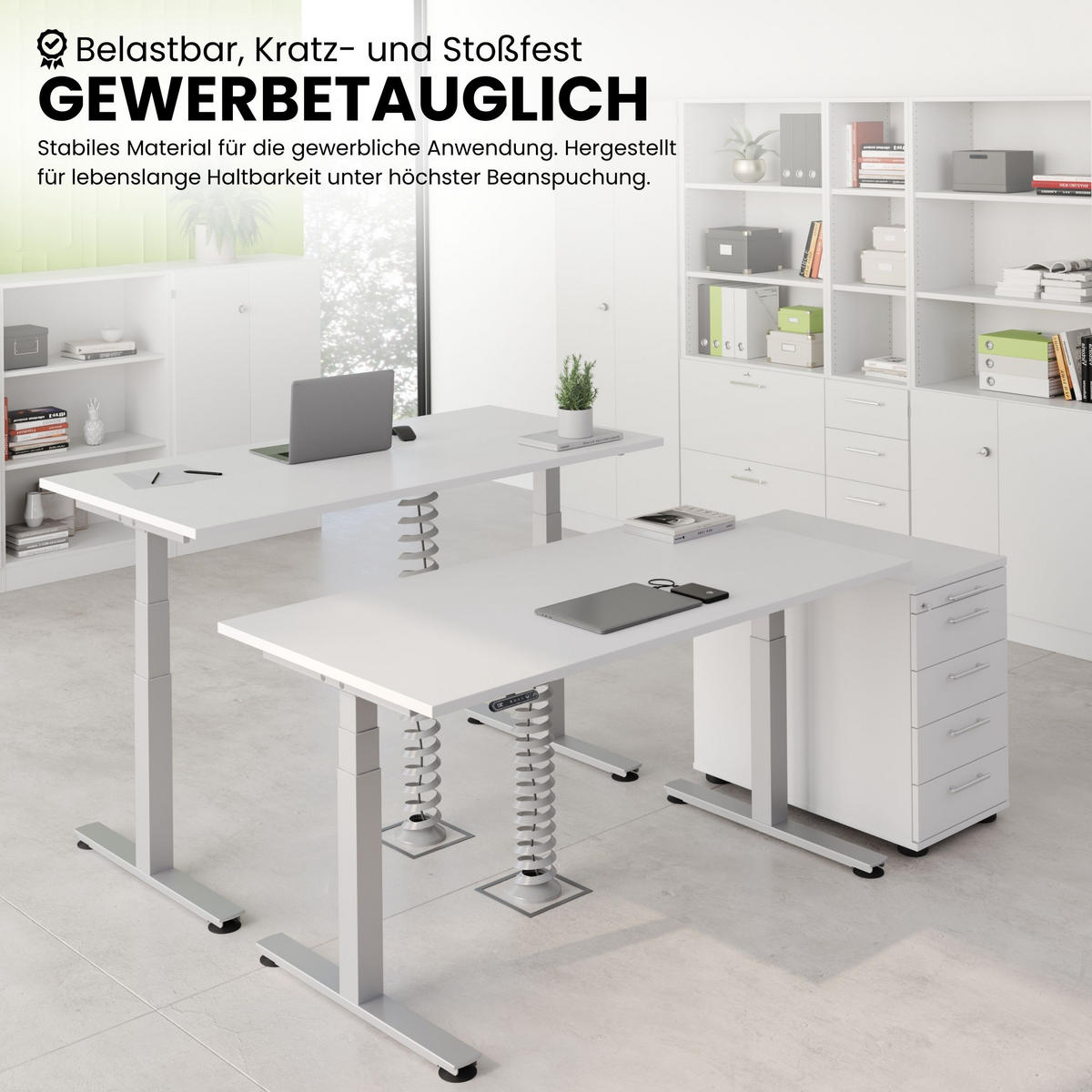 SCHREIBTISCH elektrisch XDSM 80/120/72 cm in Buchefarben/Silberfarben - Buchefarben/Silberfarben, Holzwerkstoff (80/120/72cm) - bümö