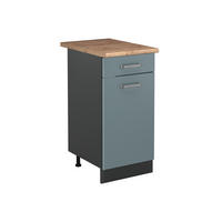 DULAP DE BAZĂ DE BUCĂTĂRIE R-Line, Albastru-gri/antracit, 40 cm стільниця Золотий дуб - gri albastru/antracit, compozit lemnos (40/81.6/60cm) - Vicco