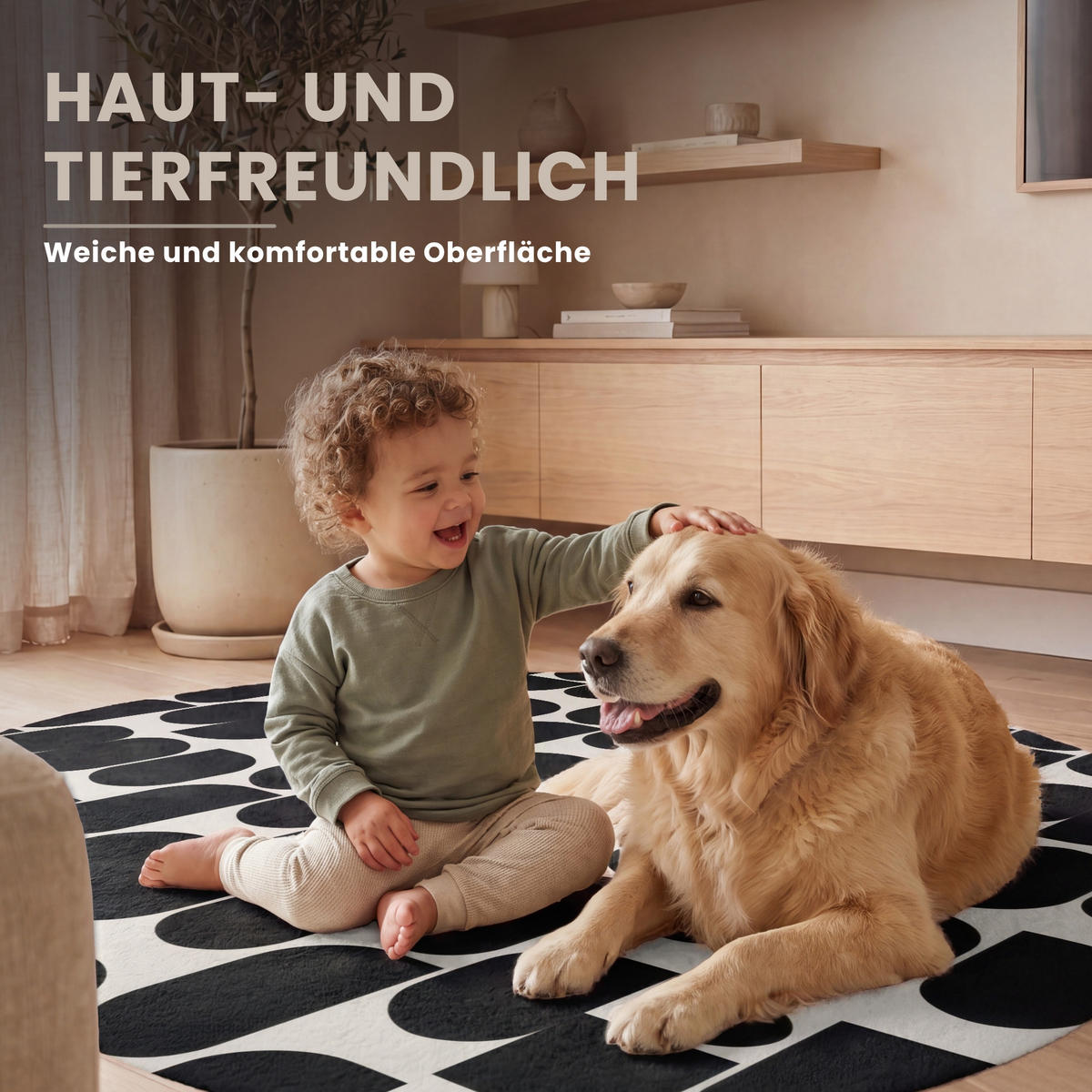 KOBERCE - Moderné - vzorované - čierne - 120x120 cm - čierna, textil/plast (120/0.4cm) - OnlyWow