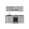 KÜCHE R-Line Beton/Weiß 200 cm ohne AP - Schieferfarben/Weiß, Holzwerkstoff (200/81.6/46cm) - Vicco