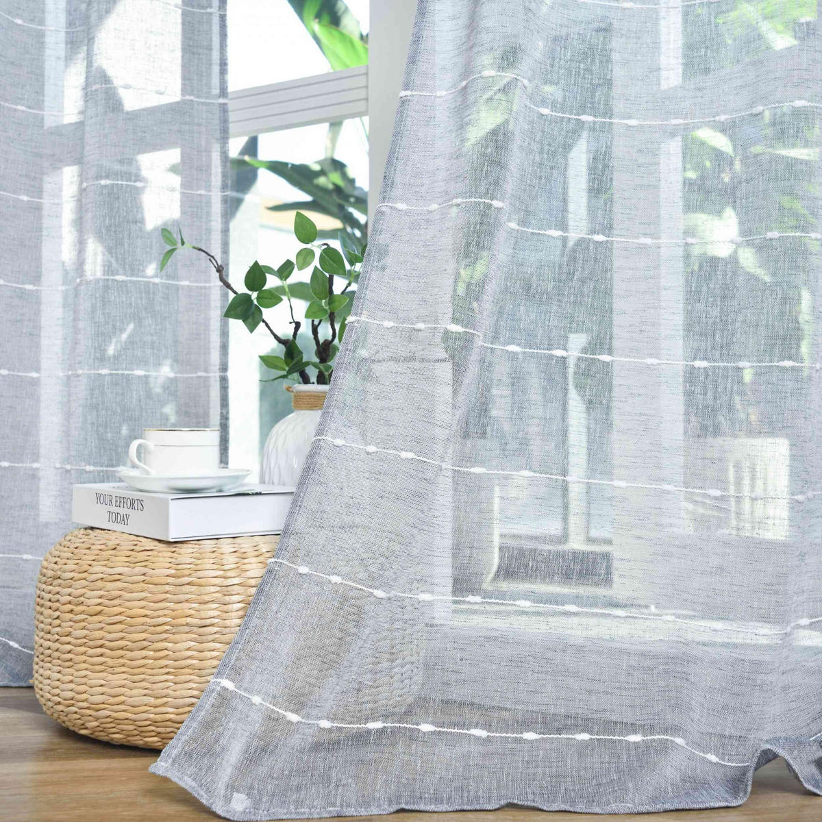 VORHANG 2ER SET »Kassel« HxB 245x140 cm Grau - Grau, Textil (140/245cm) - Gardinenbox