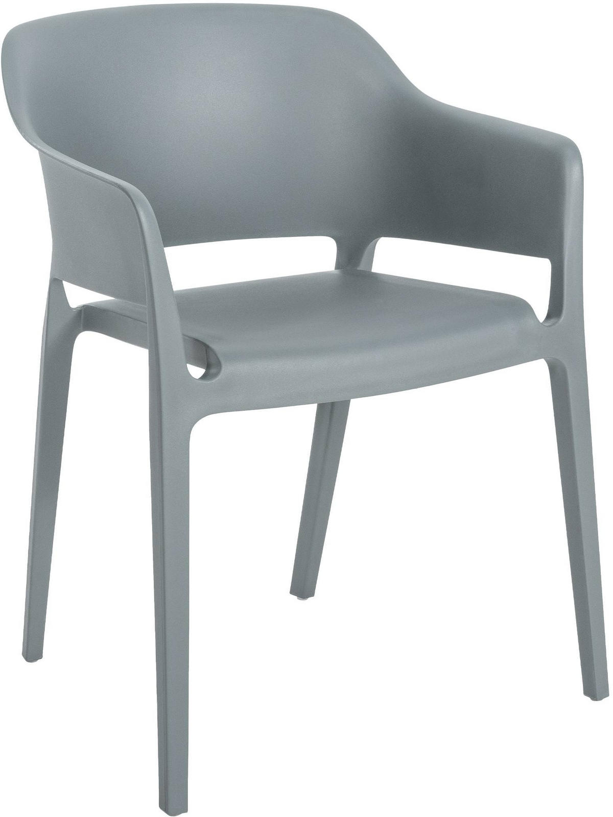 GARTENSTUHL Kunststoff grau - Grau, Kunststoff (56/78/53cm) - CLP