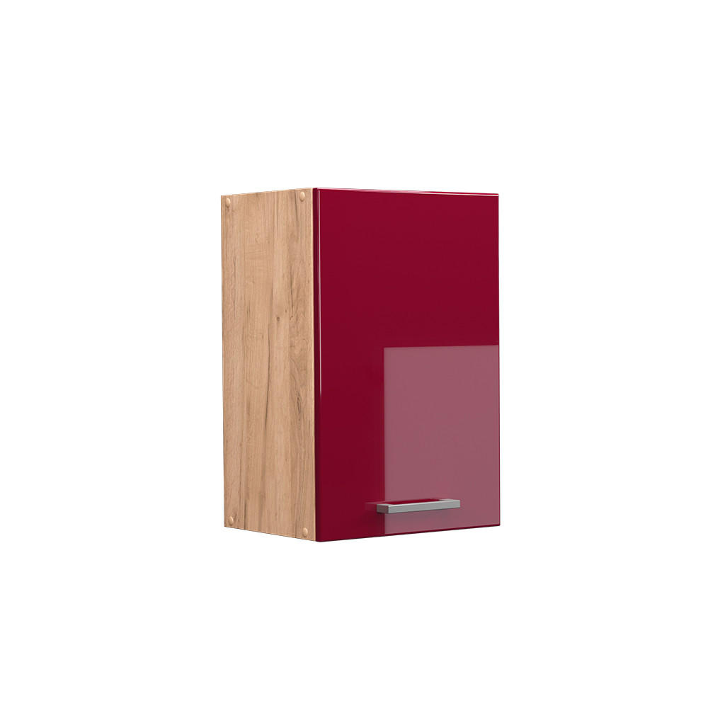 HÄNGESCHRANK R-Line Rot Hochglanz 40 cm - Honigeiche/Bordeaux, Holzwerkstoff (40/60/31cm) - Vicco
