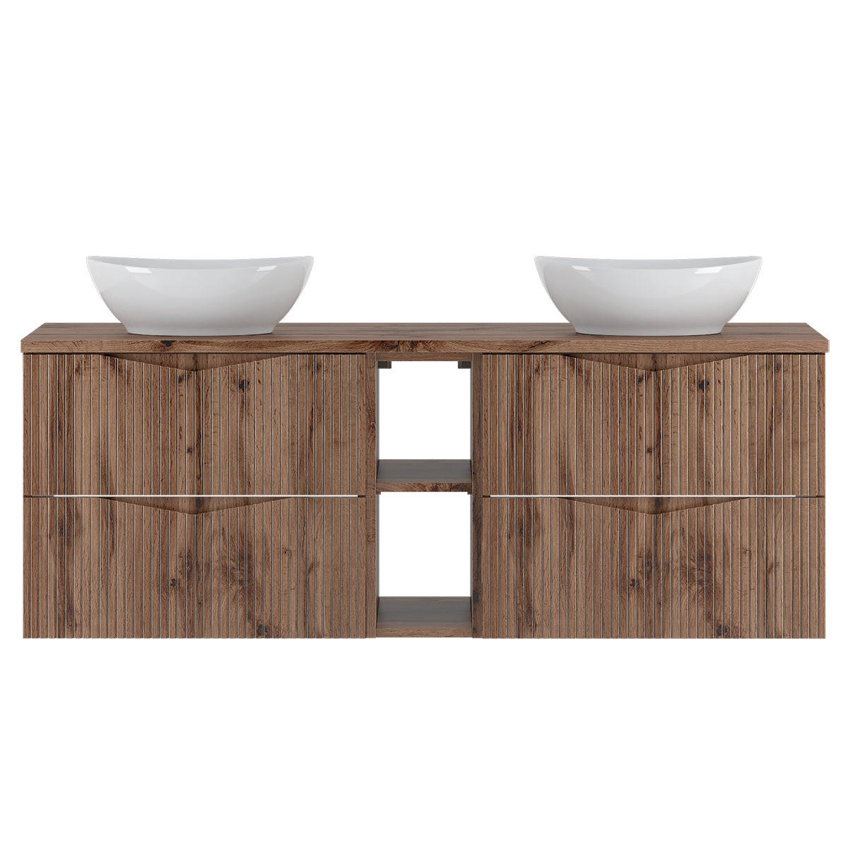 DOPPELWASCHTISCH 140.6cm Tao Holz - Braun, Holzwerkstoff (140.6/52.2/46.5cm) - Petits-meubles