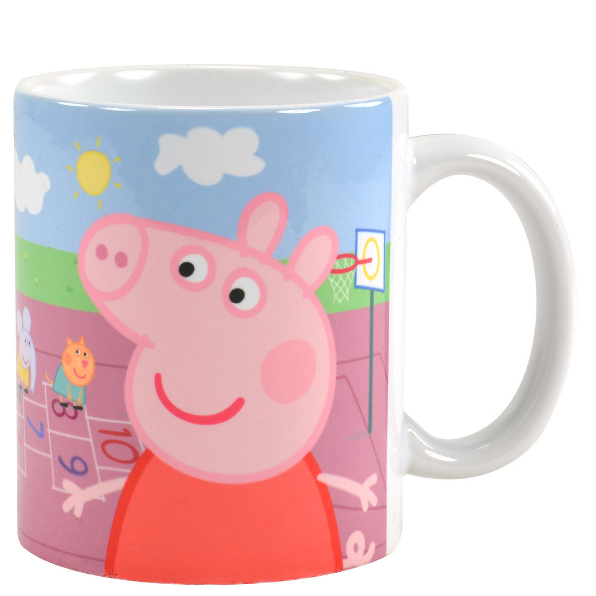 BECHER Peppa Wutz Spielfeld Mehrfarbig 320 ml - Multicolor, Keramik (0.32L) - United Labels