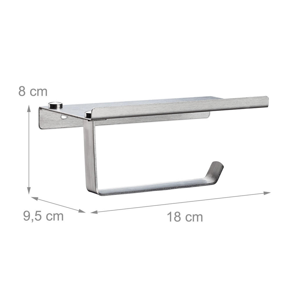 Thumbnail - Relaxdays Toilettenpapierhalter, Silber, Metall, 18x8x9.5 cm, Badaccessoires