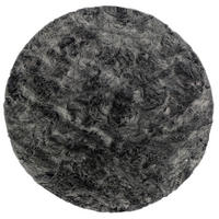 LUXUS SUPER SOFT FELLTEPPICH ASPEN RUND MELIERT - Anthrazit, Textil (80/80cm) - Pergamon