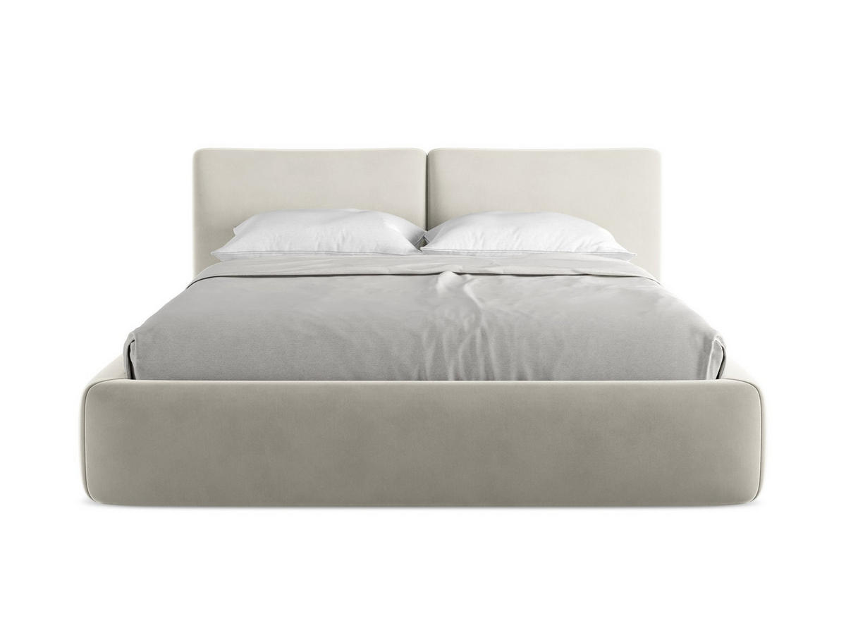 POLSTERBETT mit Bettkasten und Lattenrost 180x228 Creme - Perlmutt/Creme, Kunststoff/Textil (160/200cm) - Makamii