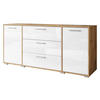SIDEBOARD Bogota 150 - Silberfarben/Weiß, Holzwerkstoff/Kunststoff (150/68/40cm) - MIRJAN24