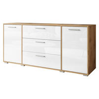 SIDEBOARD Bogota 150 - Silberfarben/Weiß, Holzwerkstoff/Kunststoff (150/68/40cm) - MIRJAN24