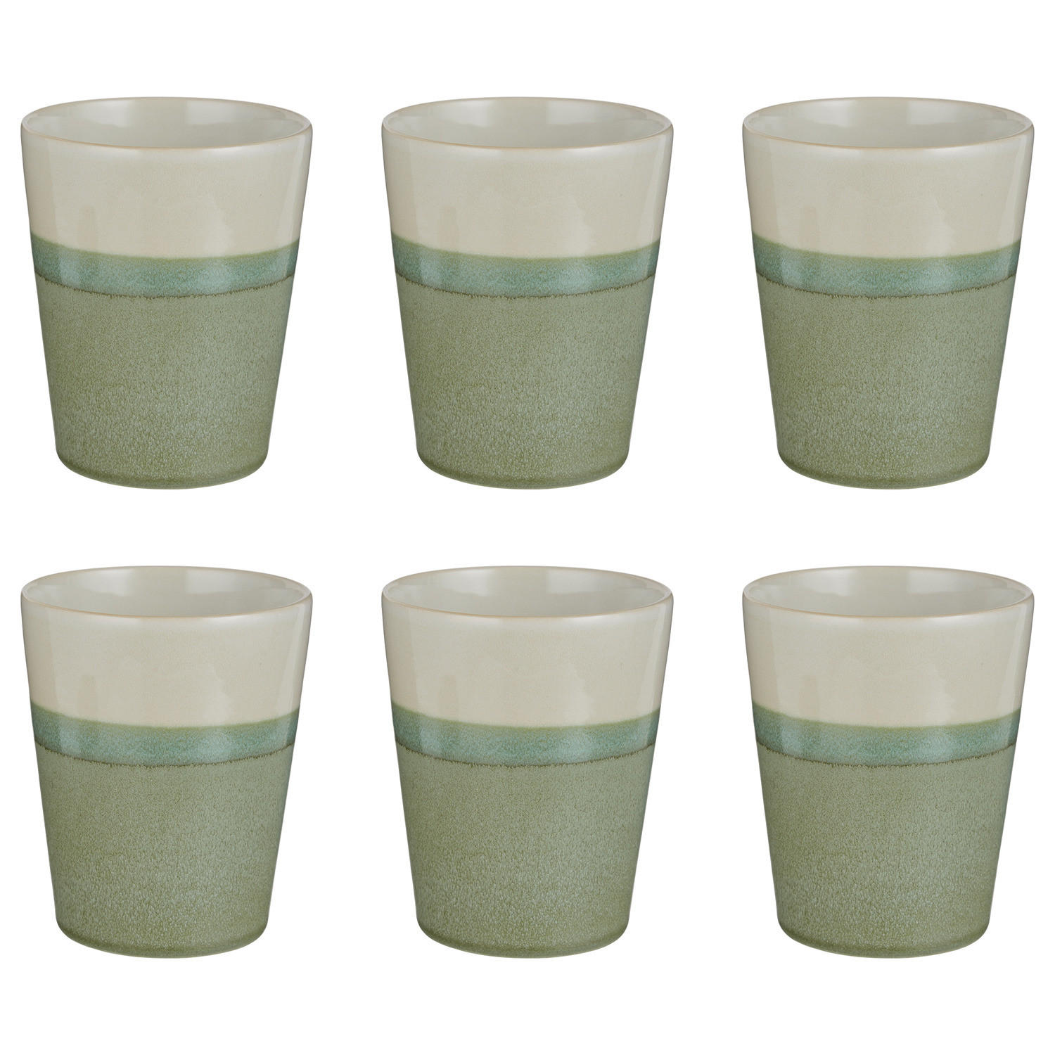 LATTE MACCHIATO GLAS (6er-Set) Artisan 320 ml - Grün, Keramik (0.32L) - Butlers