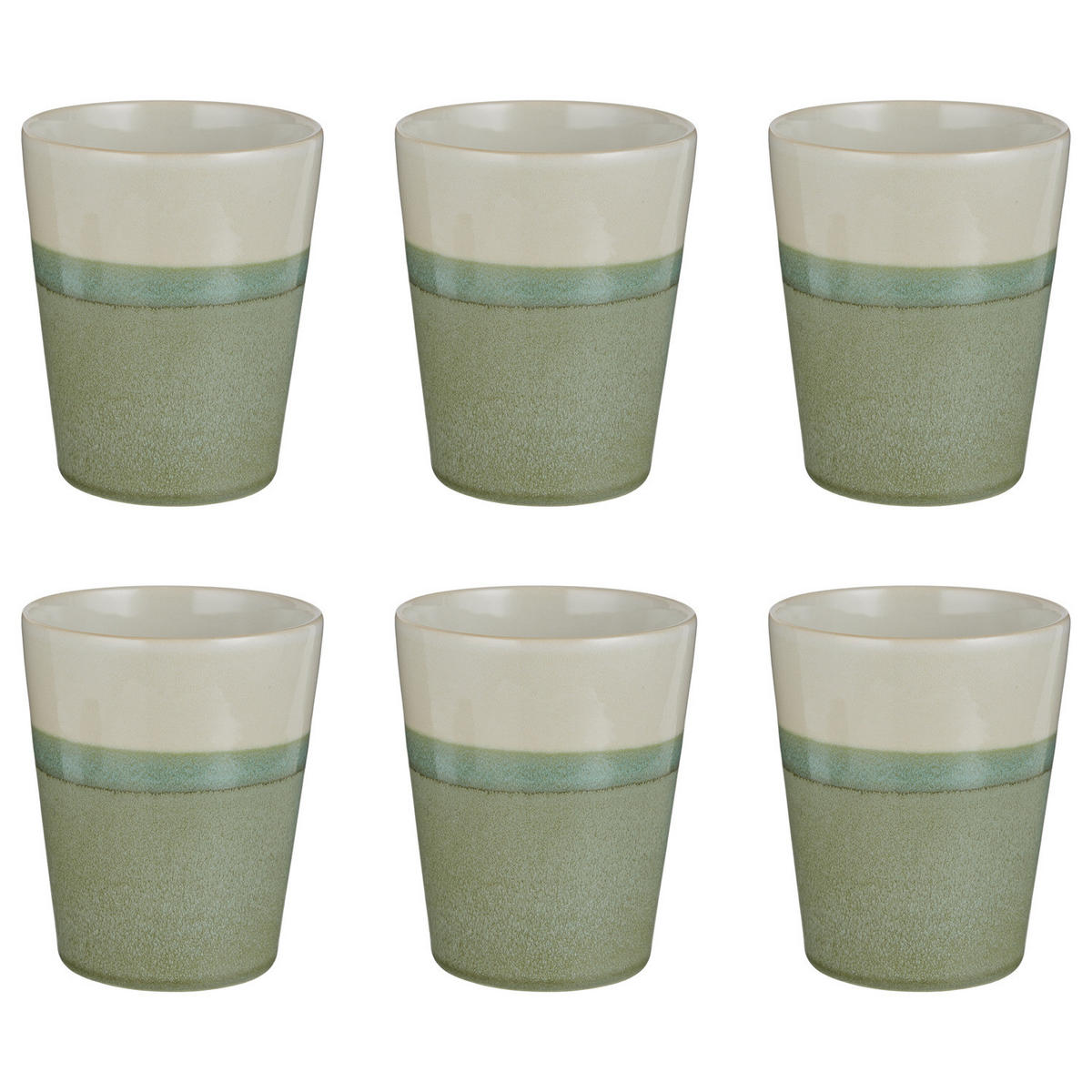 LATTE MACCHIATO GLAS (6er-Set) Artisan 320 ml - Grün, Keramik (0.32L) - Butlers