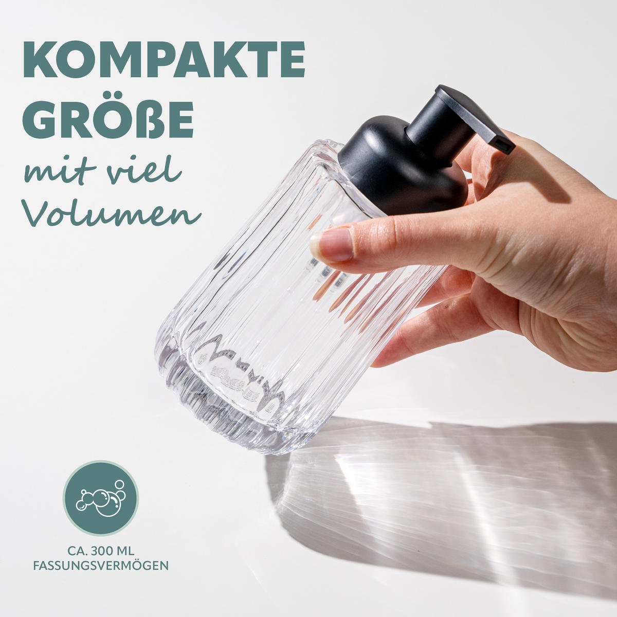 SEIFENSPENDER, weiß - Transparent, Glas (7.5/17/7.5cm) - bremermann