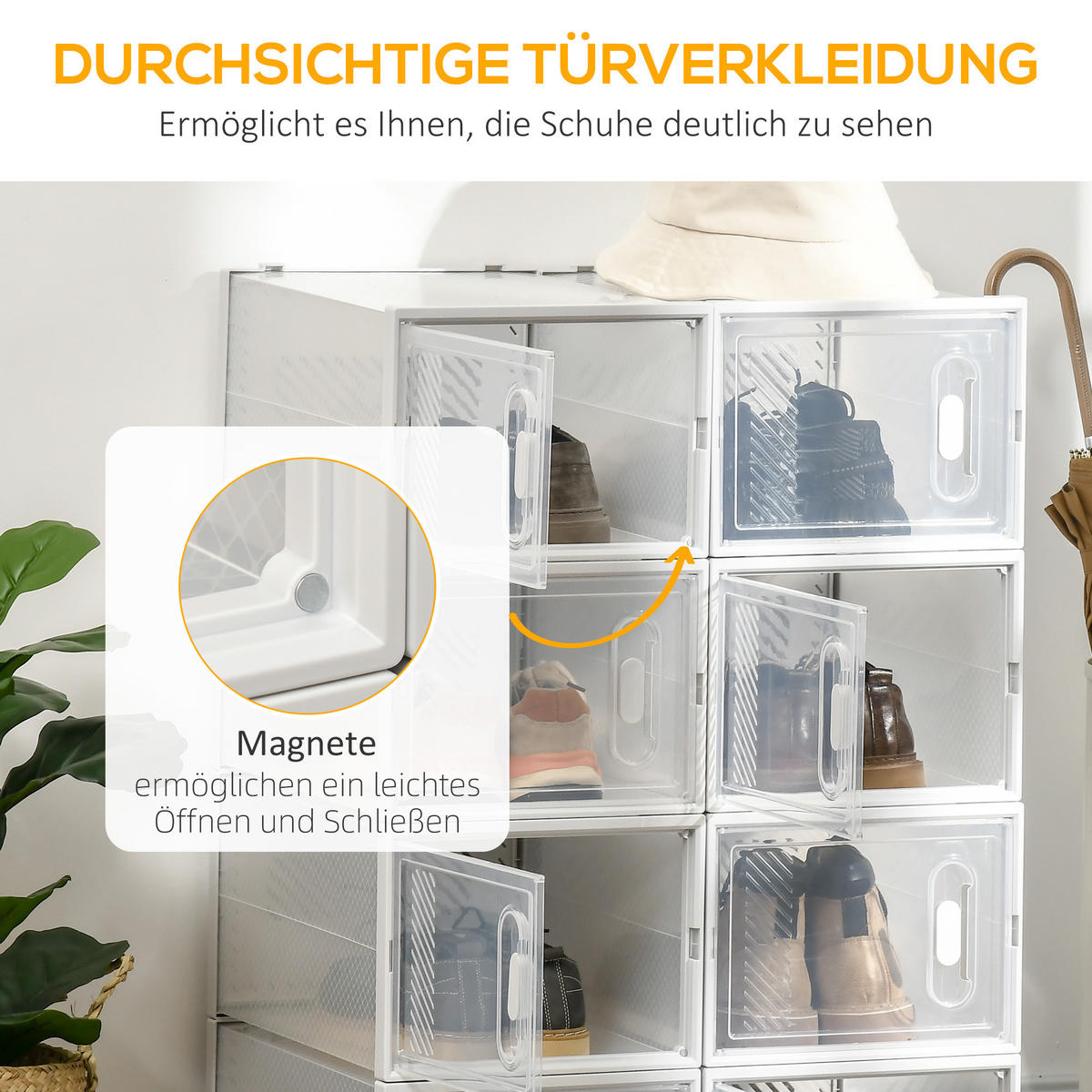 SCHUHREGAL Transparent 1Stück - Transparent, Kunststoff (36/21/28cm) - GiPP